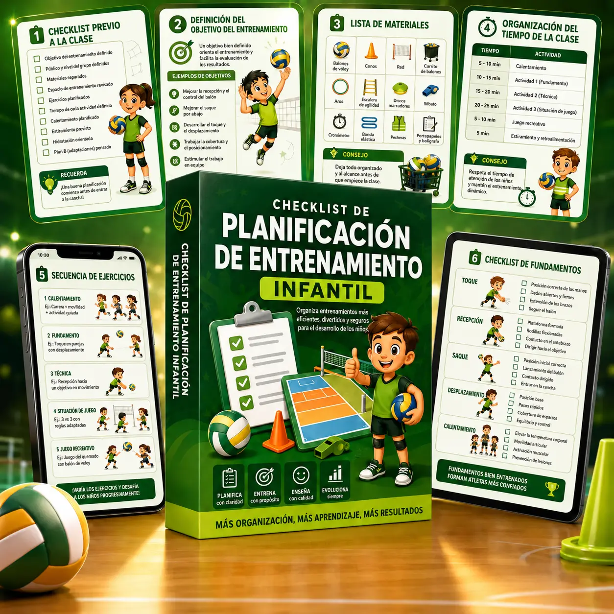 Mockup del regalo Checklist de Planificación de Entrenamiento Infantil